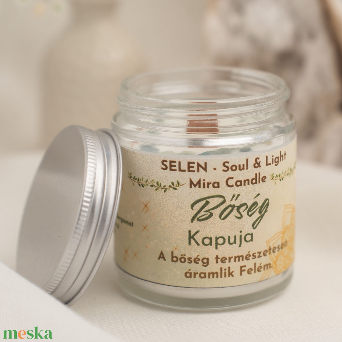 Bőség kapuja ásványos illatgyertya - otthon & életmód - gyertya, illat, aroma - gyertya - Meska.hu