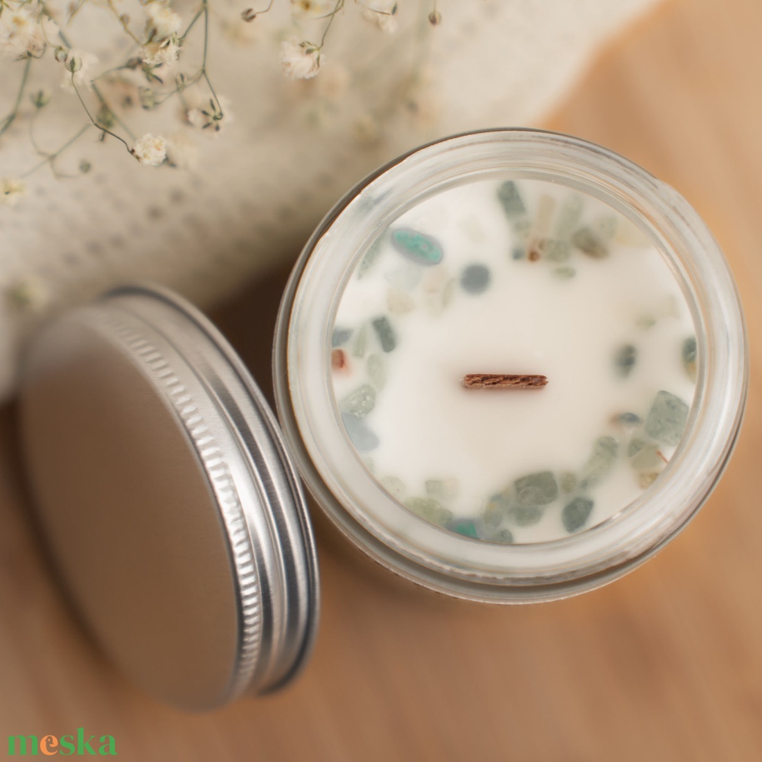 Bőség kapuja ásványos illatgyertya - otthon & életmód - gyertya, illat, aroma - gyertya - Meska.hu