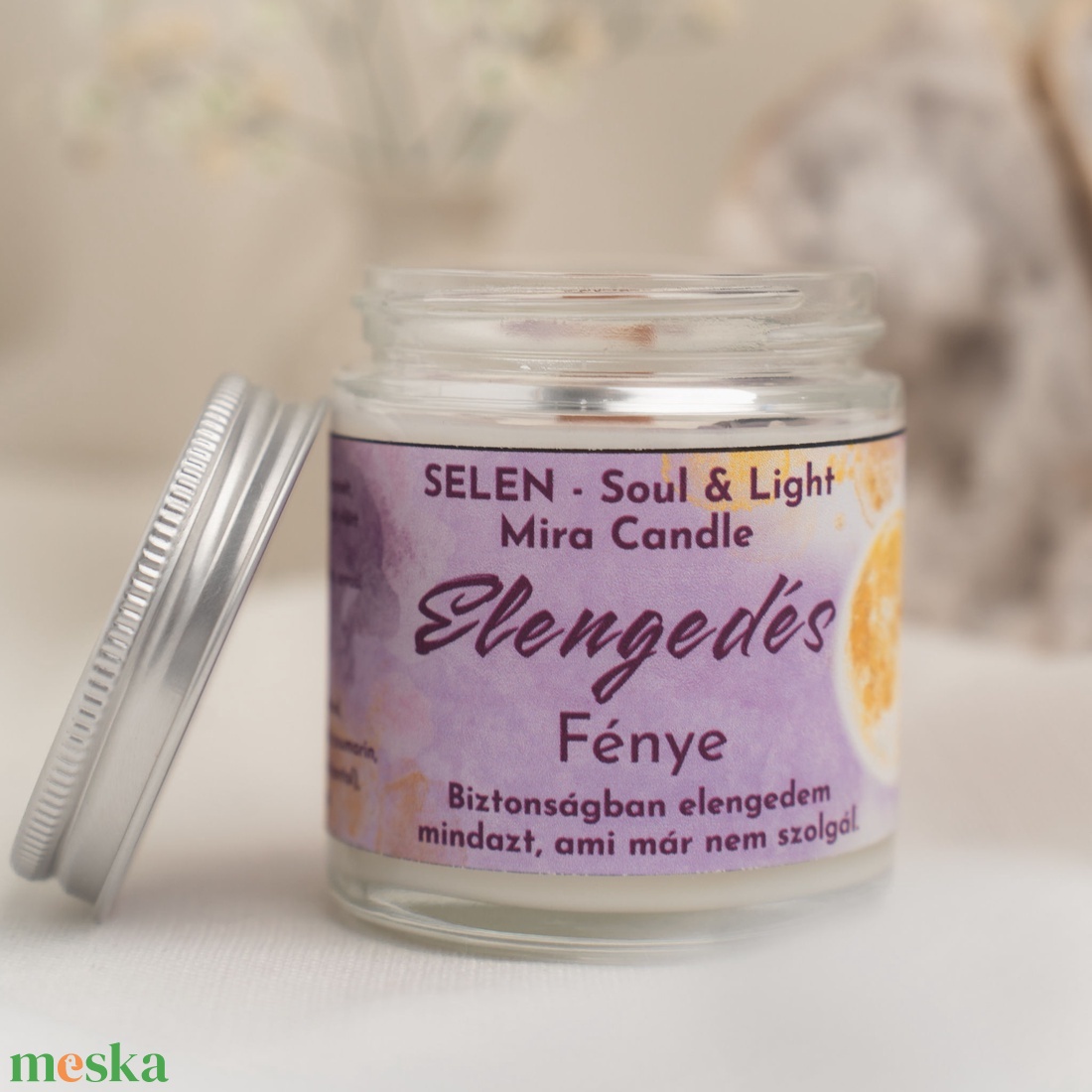 Elengedés Fénye ásványos illatgyertya - otthon & életmód - gyertya, illat, aroma - gyertya - Meska.hu