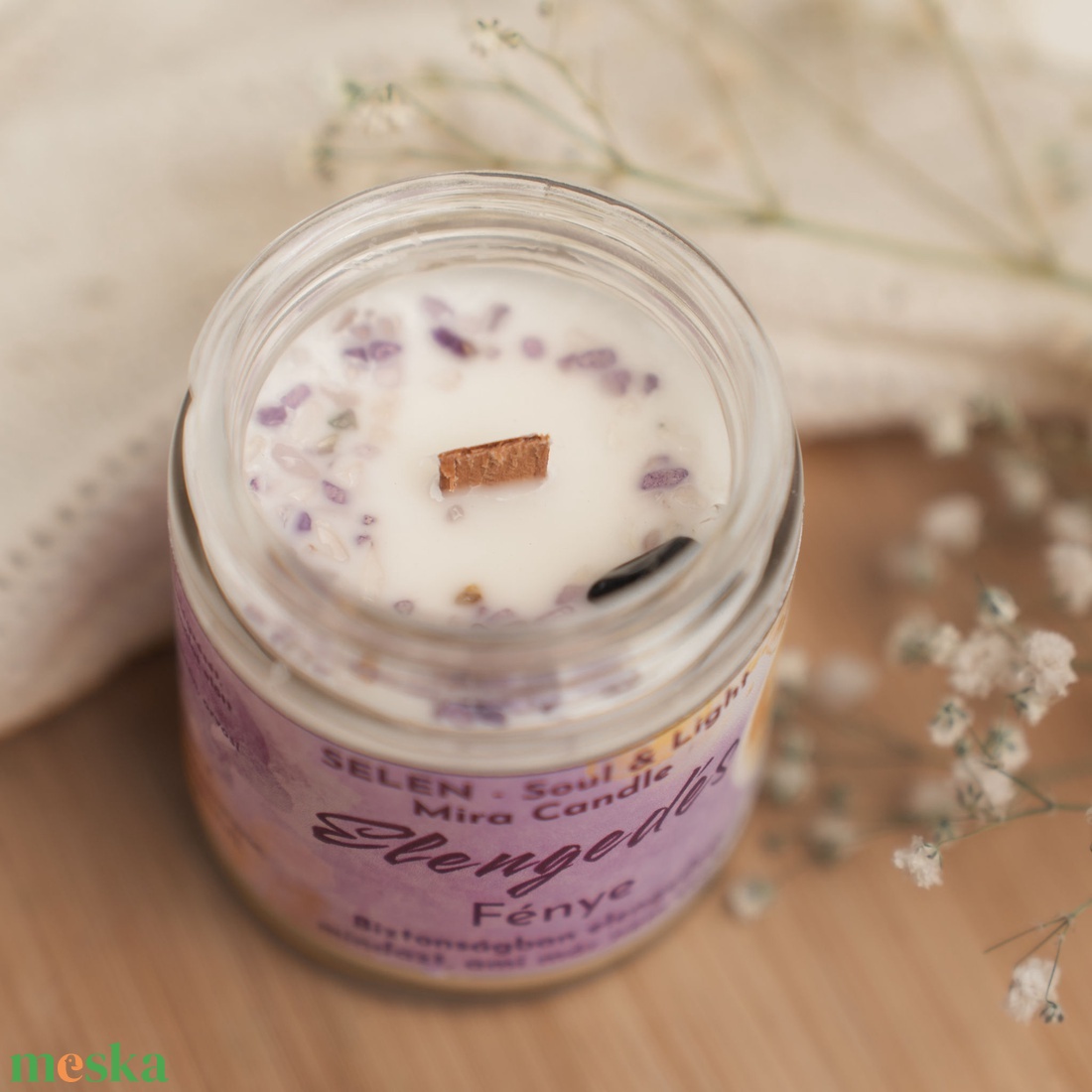 Elengedés Fénye ásványos illatgyertya - otthon & életmód - gyertya, illat, aroma - gyertya - Meska.hu