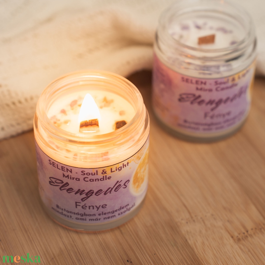 Elengedés Fénye ásványos illatgyertya - otthon & életmód - gyertya, illat, aroma - gyertya - Meska.hu
