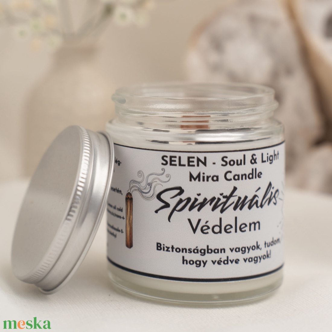 Spirituális védelem ásványos illatgyertya - otthon & életmód - gyertya, illat, aroma - gyertya - Meska.hu