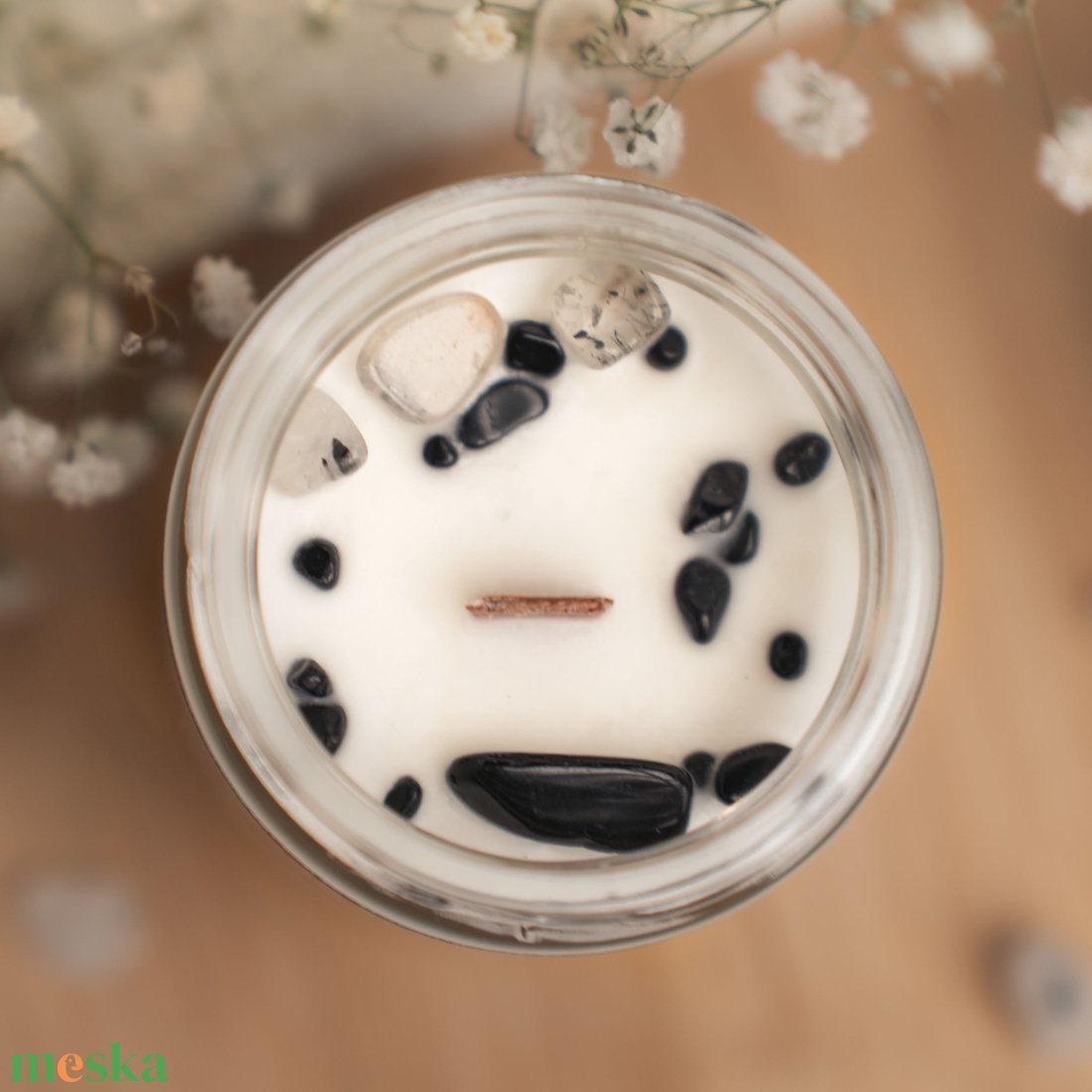 Spirituális védelem ásványos illatgyertya - otthon & életmód - gyertya, illat, aroma - gyertya - Meska.hu