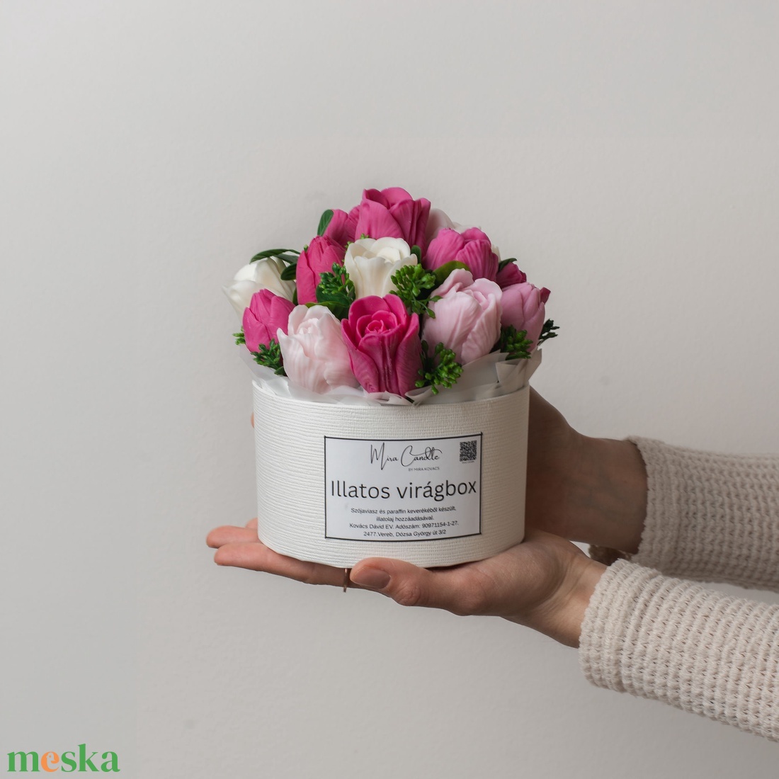 14 cm átmérőjű kerek virágbox - otthon & életmód - dekoráció - asztal és polc dekoráció - asztaldísz - Meska.hu