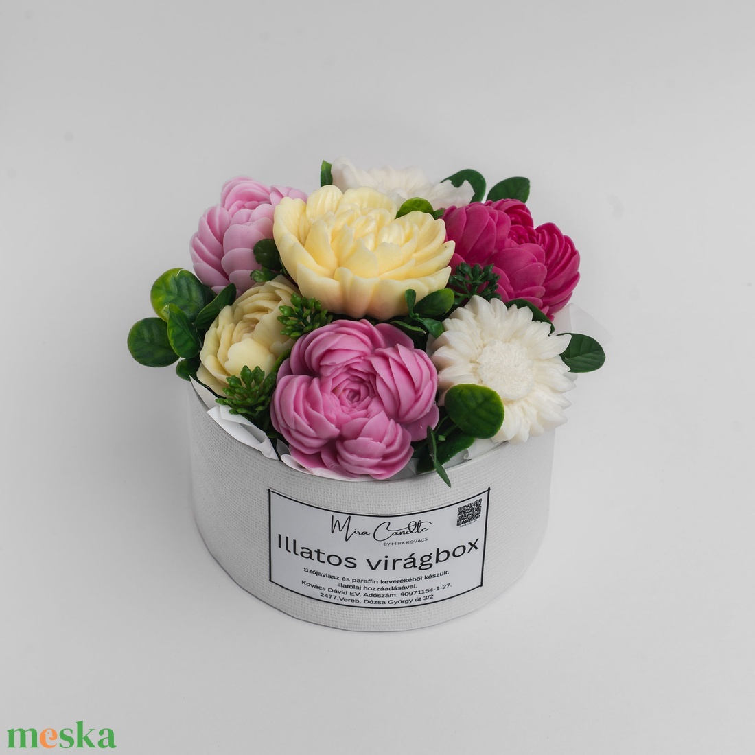 14 cm átmérőjű kerek virágbox - otthon & életmód - dekoráció - asztal és polc dekoráció - asztaldísz - Meska.hu