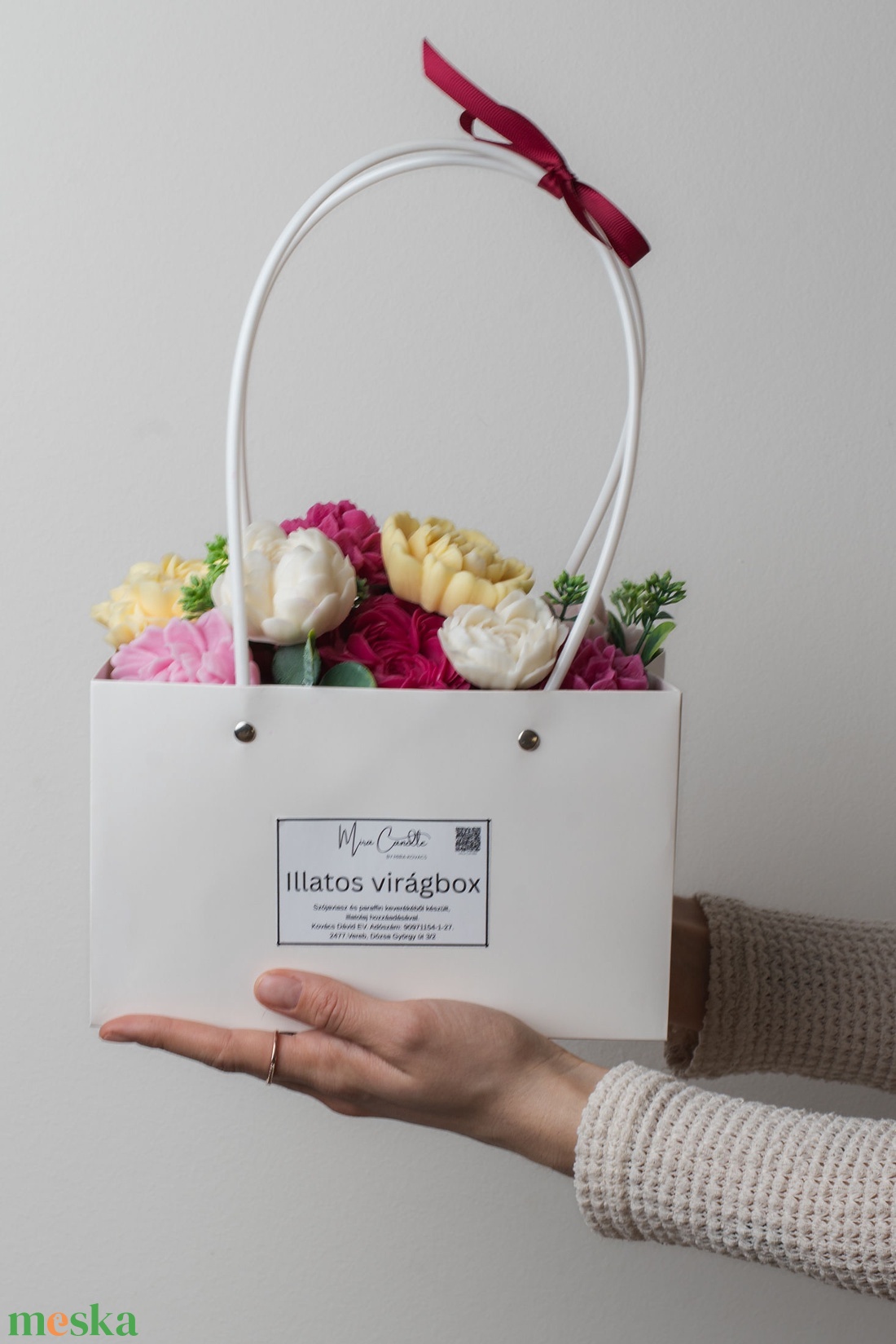 Nagy táskafüles virágbox - otthon & életmód - dekoráció - asztal és polc dekoráció - asztaldísz - Meska.hu