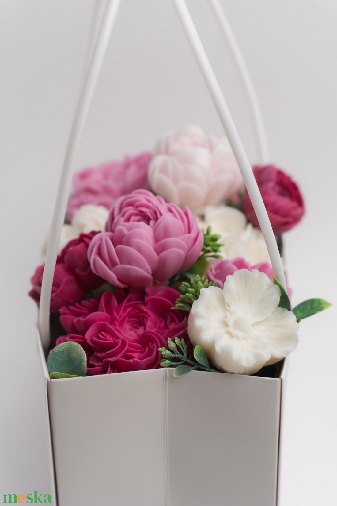 Nagy táskafüles virágbox - otthon & életmód - dekoráció - asztal és polc dekoráció - asztaldísz - Meska.hu