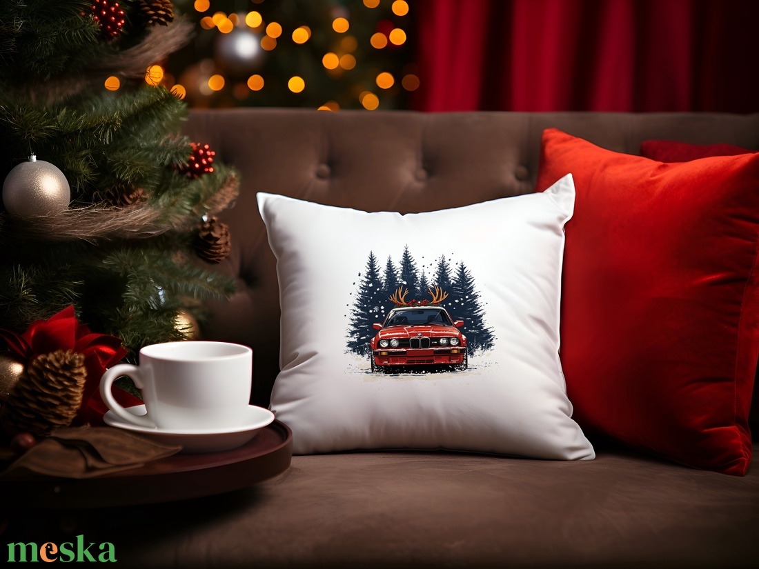 BMW karácsonyi párna - Tökéletes ajándék BMW rajongók számára! - otthon & életmód - lakástextil - párna & párnahuzat - Meska.hu