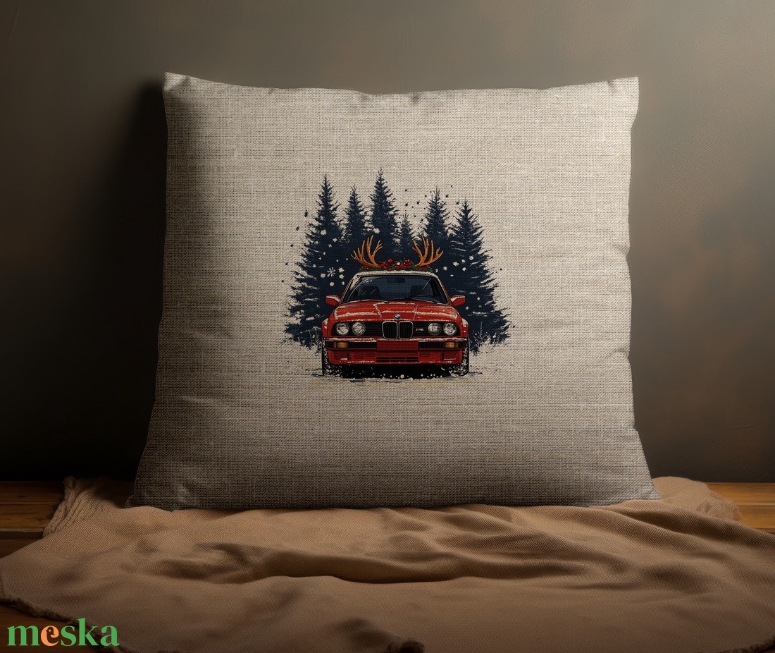 BMW karácsonyi párna - Tökéletes ajándék BMW rajongók számára! - otthon & életmód - lakástextil - párna & párnahuzat - Meska.hu