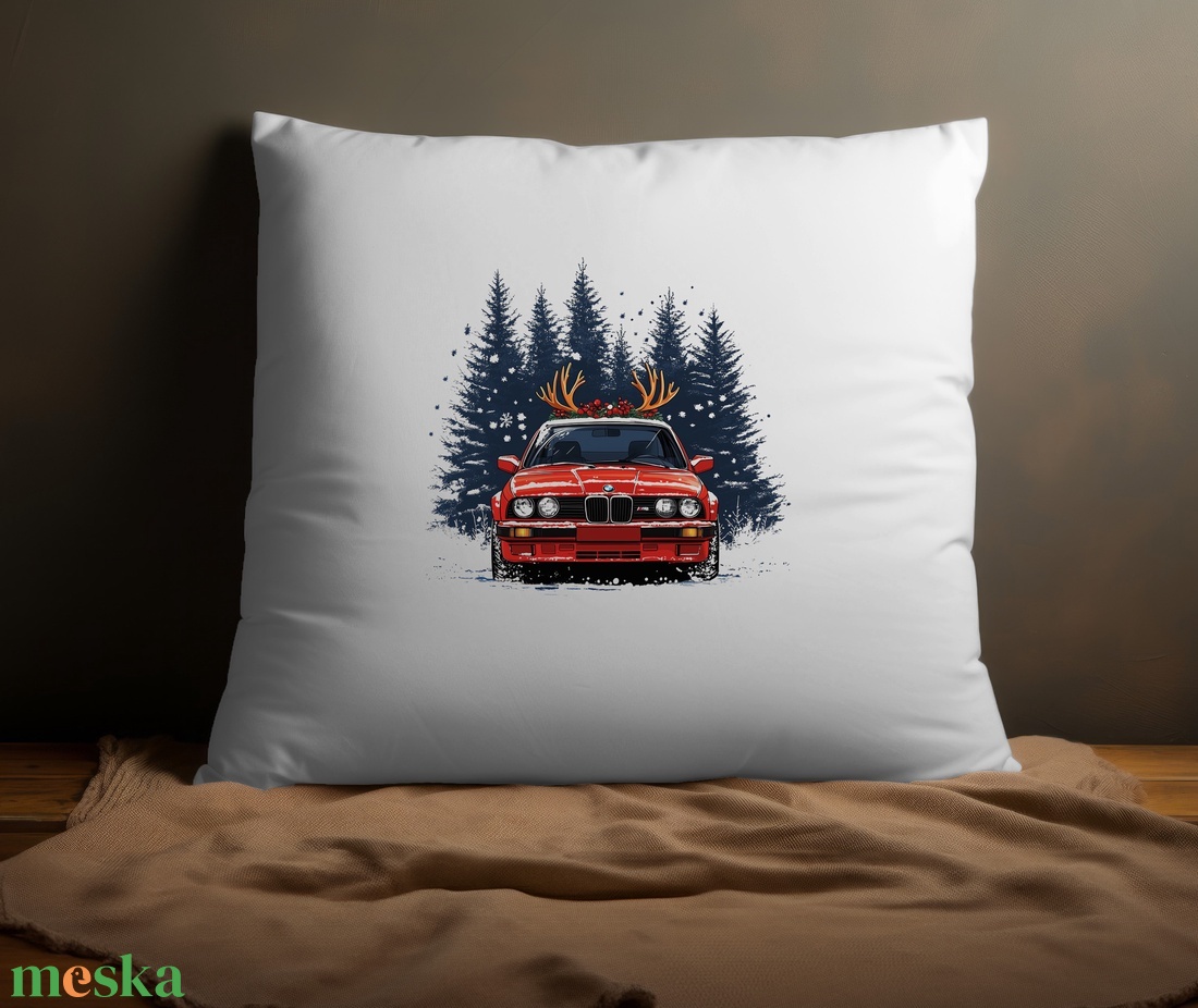 BMW karácsonyi párna - Tökéletes ajándék BMW rajongók számára! - otthon & életmód - lakástextil - párna & párnahuzat - Meska.hu