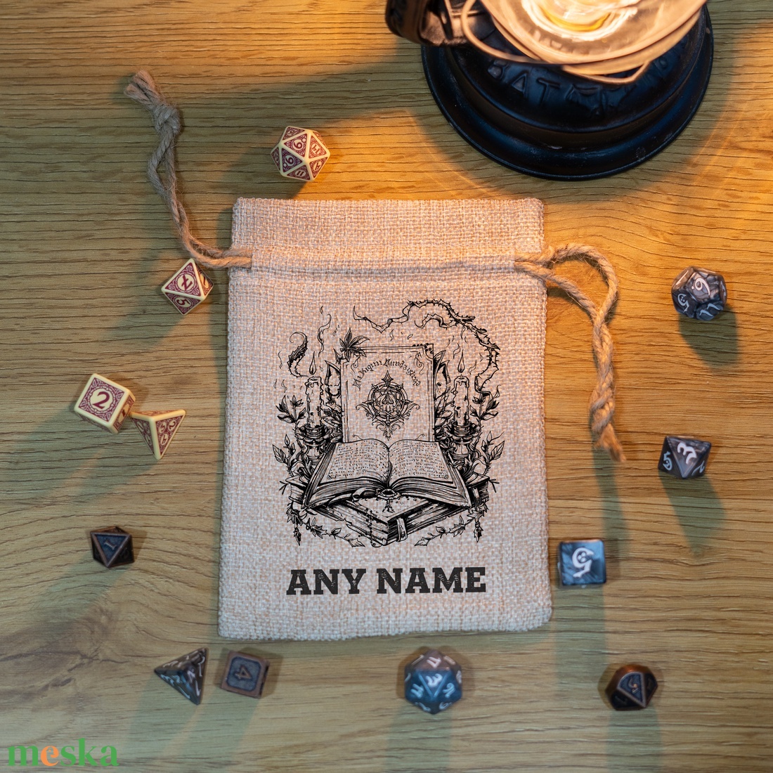 Dice Bag  vászon kockatartó zsák választható emblémával és névvel (DnD / RPG) - játék & sport - szerepjáték - Meska.hu