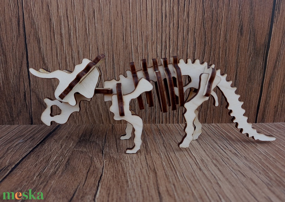 Triceratopsz dínó 3D puzzle - játék & sport - puzzle - 3d puzzle - Meska.hu