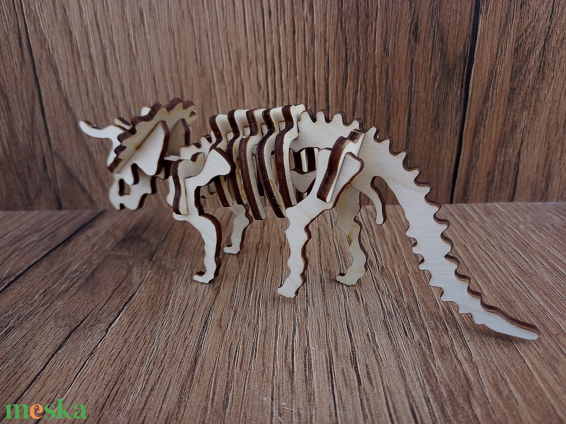 Triceratopsz dínó 3D puzzle - játék & sport - puzzle - 3d puzzle - Meska.hu
