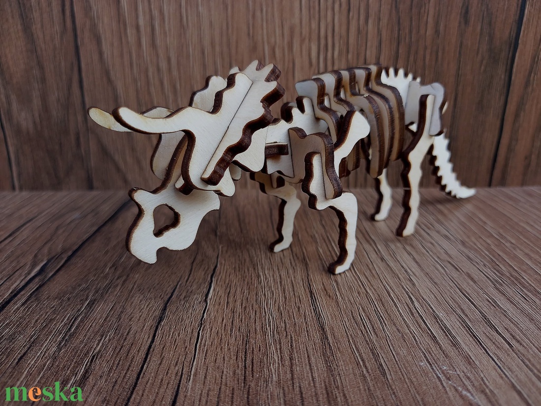 Triceratopsz dínó 3D puzzle - játék & sport - puzzle - 3d puzzle - Meska.hu