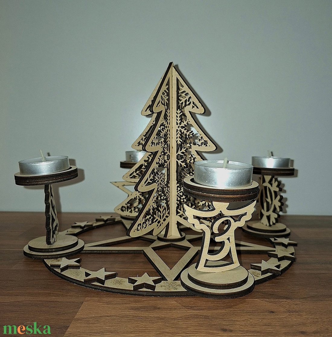 Adventi koszorú - karácsony - karácsonyi lakásdekoráció - ünnepi asztaldekoráció - Meska.hu