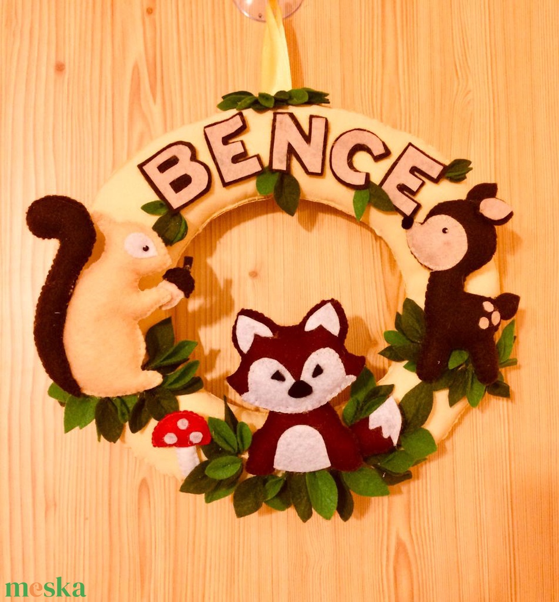 Erdei állatok  filc gyerek névtábla, ajtódísz, falidísz, babaszoba dekoráció - otthon & életmód - babaszoba, gyerekszoba - babaszoba dekoráció - Meska.hu