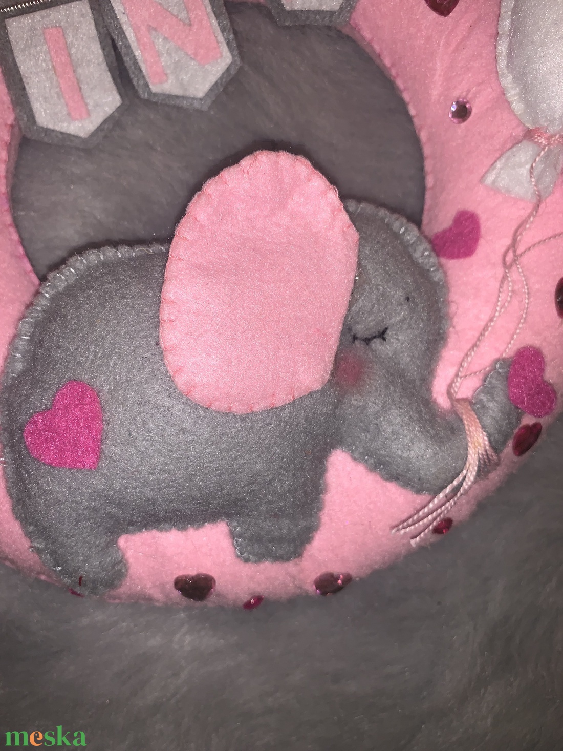 Elefánt lufikkal filc gyerek névtábla, ajtódísz,falidísz , babaszoba dekoráció  - otthon & életmód - babaszoba, gyerekszoba - babaszoba dekoráció - Meska.hu