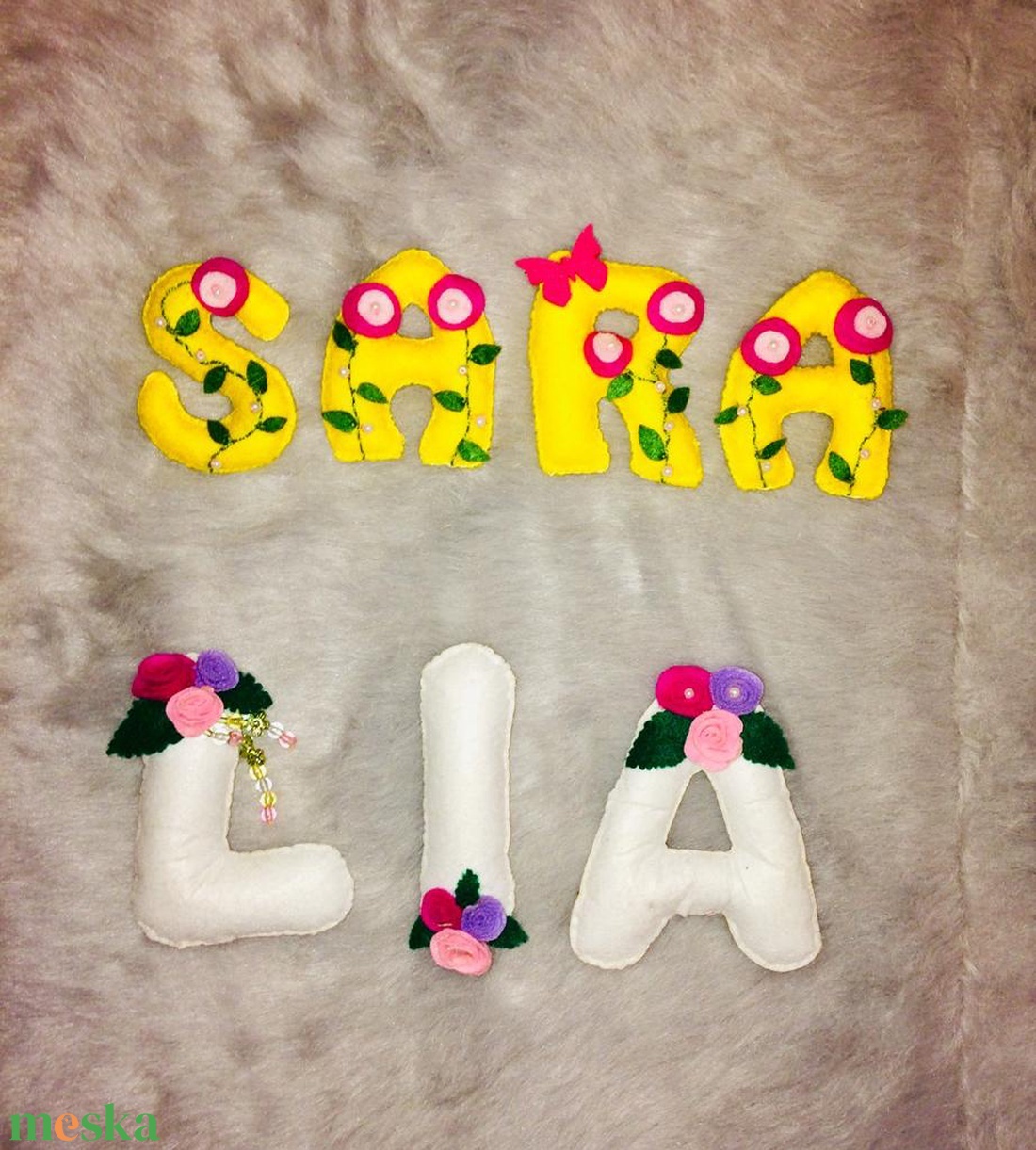 Filc betű névtábla,babanév, babaszoba dekoráció - otthon & életmód - babaszoba, gyerekszoba - gyerek névtábla - Meska.hu