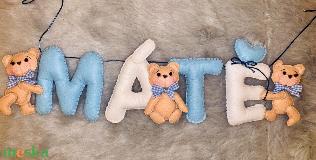 Filc betű névtábla,babanév, babaszoba dekoráció - otthon & életmód - babaszoba, gyerekszoba - gyerek névtábla - Meska.hu