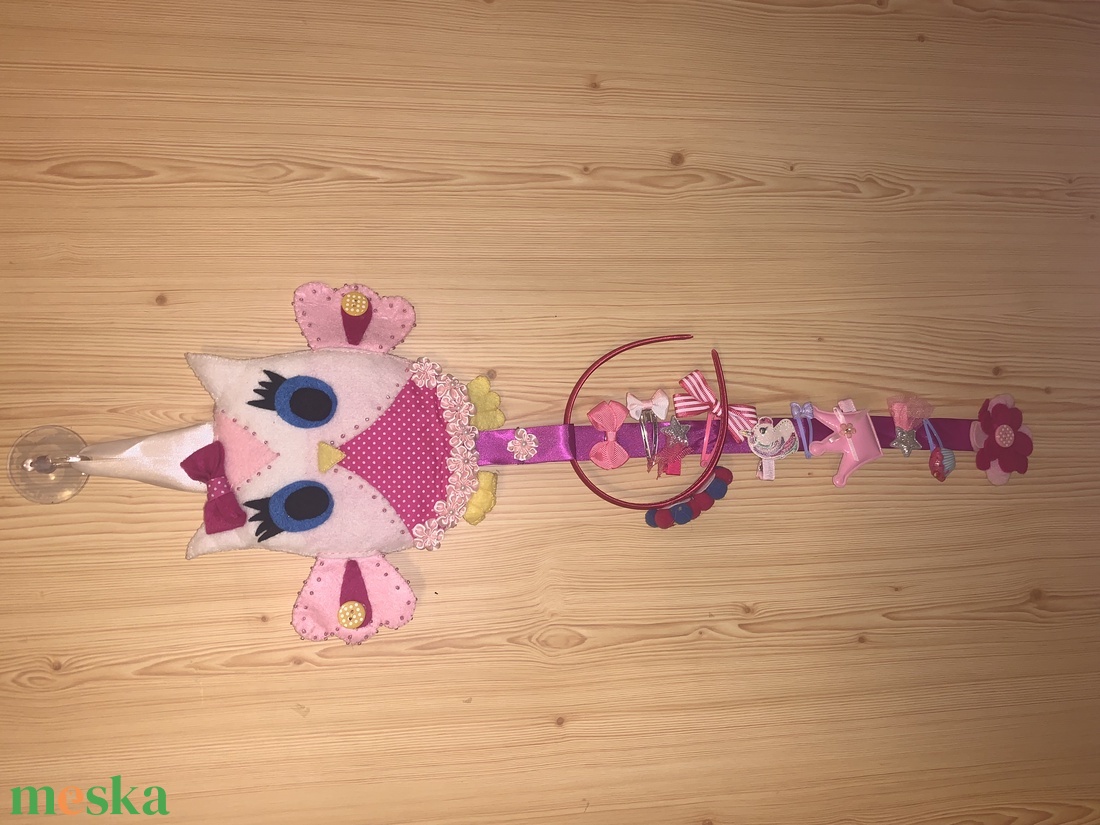 Baglyos filc  hajcsat tartó - ékszer - ékszertartó - fali ékszertartó - Meska.hu