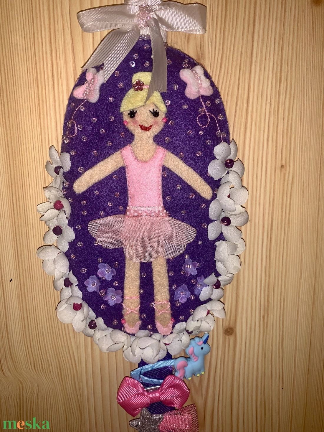 Balerina  filc hajcsat tartó - ékszer - ékszertartó - fali ékszertartó - Meska.hu