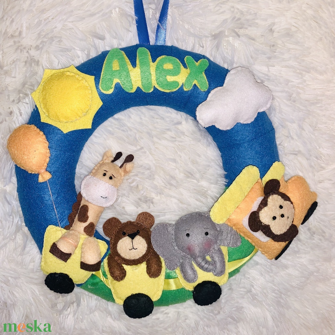 Vonaton utazó állatkák gyerek névtábla, ajtódísz,falidísz - otthon & életmód - babaszoba, gyerekszoba - gyerek névtábla - Meska.hu