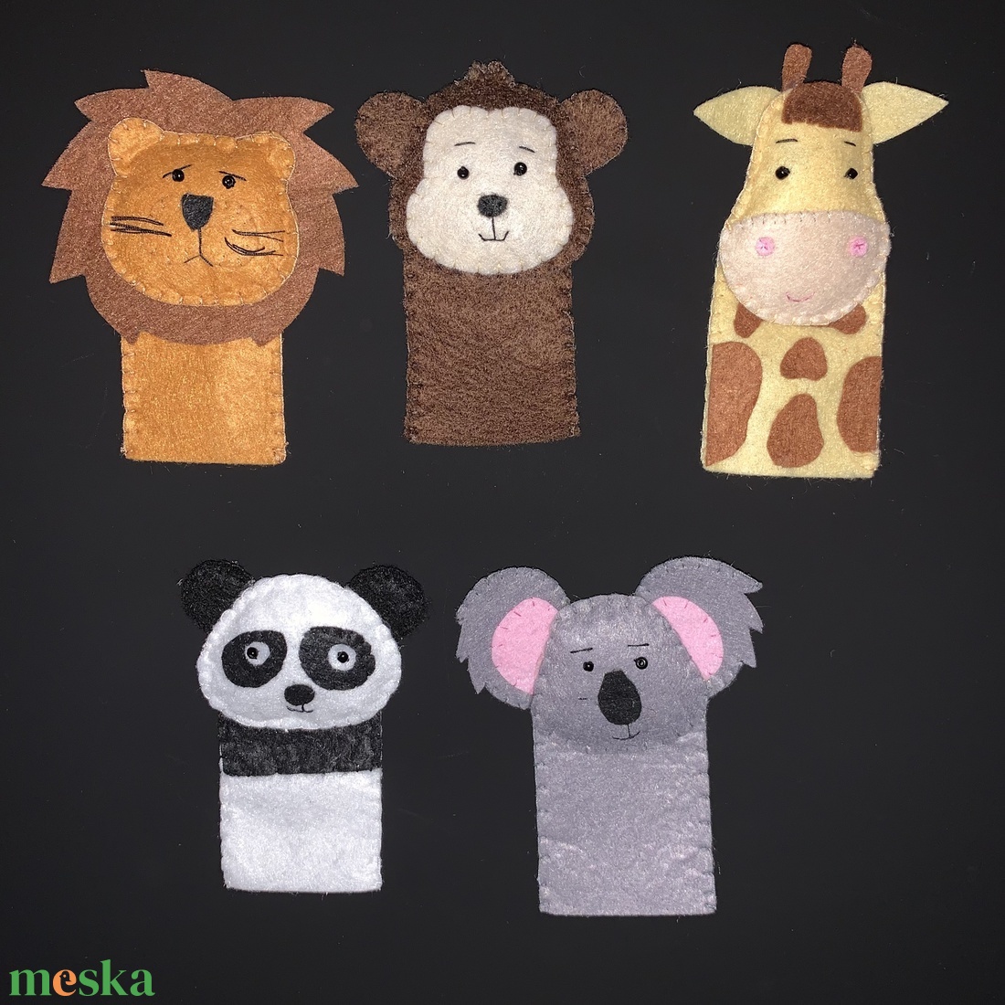 Vadon élő állatok, vadállatok filc ujjbáb készlet - játék & sport - bábok - ujjbáb - Meska.hu
