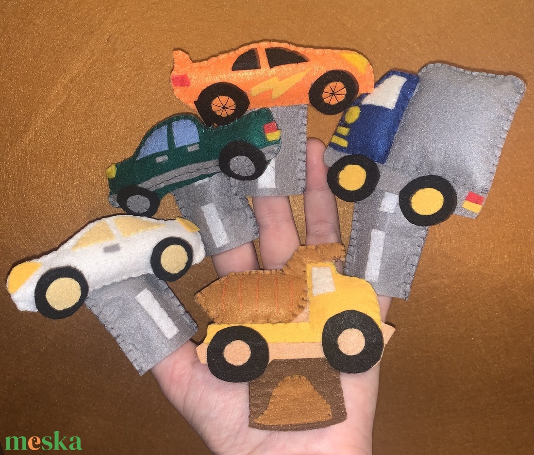 Autók, járművek filc ujjbábok - játék & sport - bábok - ujjbáb - Meska.hu