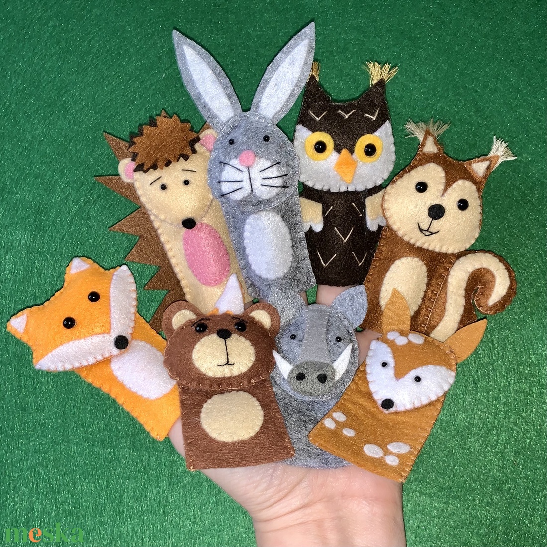 Erdei állatok filc ujjbábok , vadon élő állatok filc ujjbáb készlet - játék & sport - bábok - ujjbáb - Meska.hu