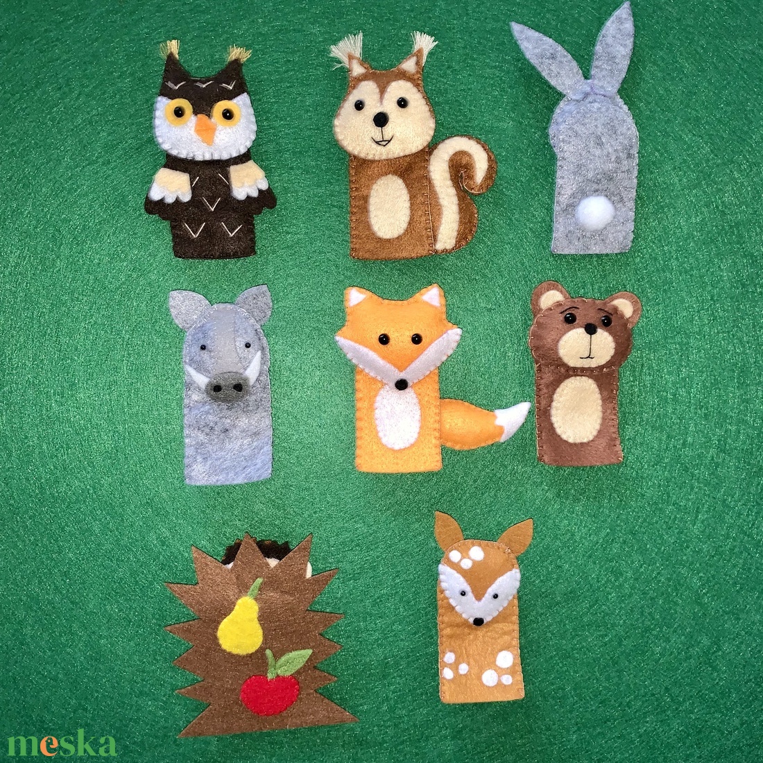 Erdei állatok filc ujjbábok , vadon élő állatok filc ujjbáb készlet - játék & sport - bábok - ujjbáb - Meska.hu