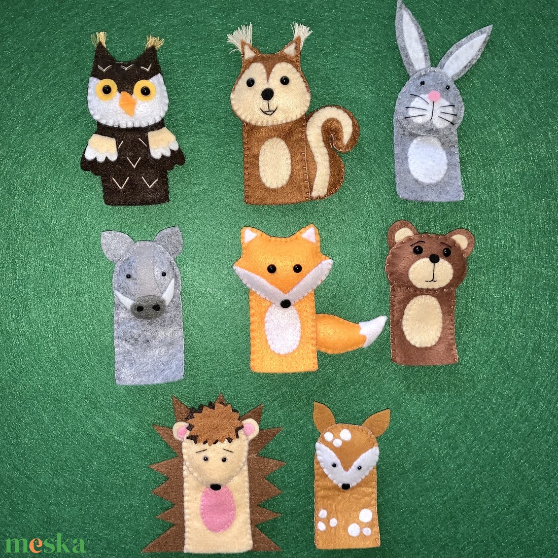 Erdei állatok filc ujjbábok , vadon élő állatok filc ujjbáb készlet - játék & sport - bábok - ujjbáb - Meska.hu