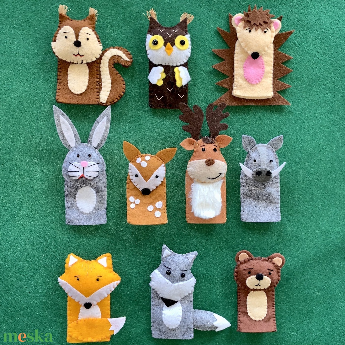 Ujjbáb készlet, erdei állatok ujjbábok OM - játék & sport - bábok - ujjbáb - Meska.hu