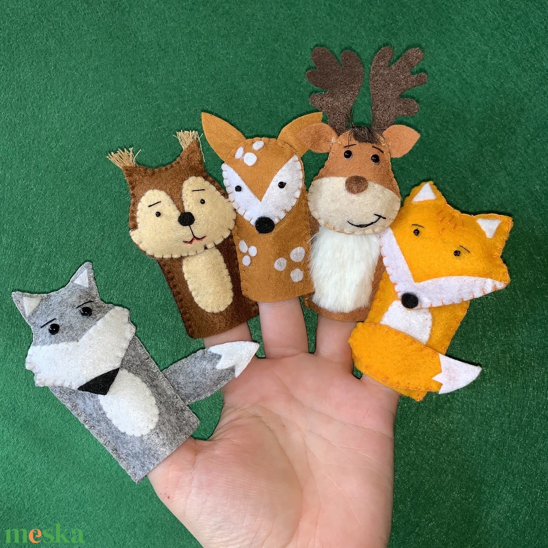 Ujjbáb készlet, erdei állatok ujjbábok OM - játék & sport - bábok - ujjbáb - Meska.hu