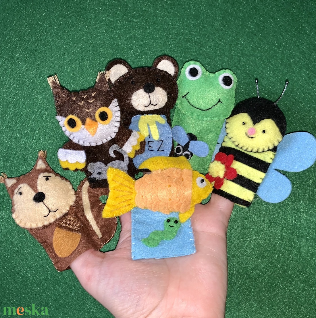 Mit esznek az állatok? filc ujjbáb készlet - játék & sport - bábok - ujjbáb - Meska.hu