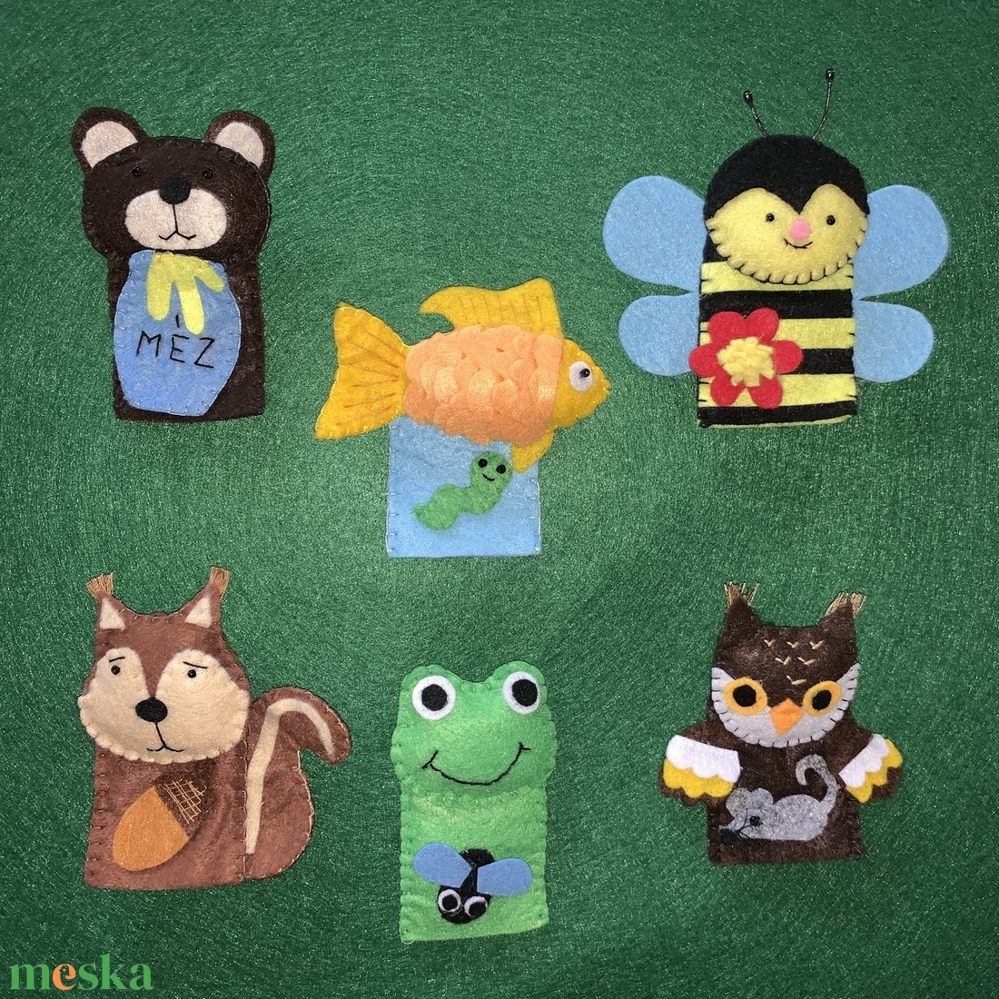 Mit esznek az állatok? filc ujjbáb készlet - játék & sport - bábok - ujjbáb - Meska.hu