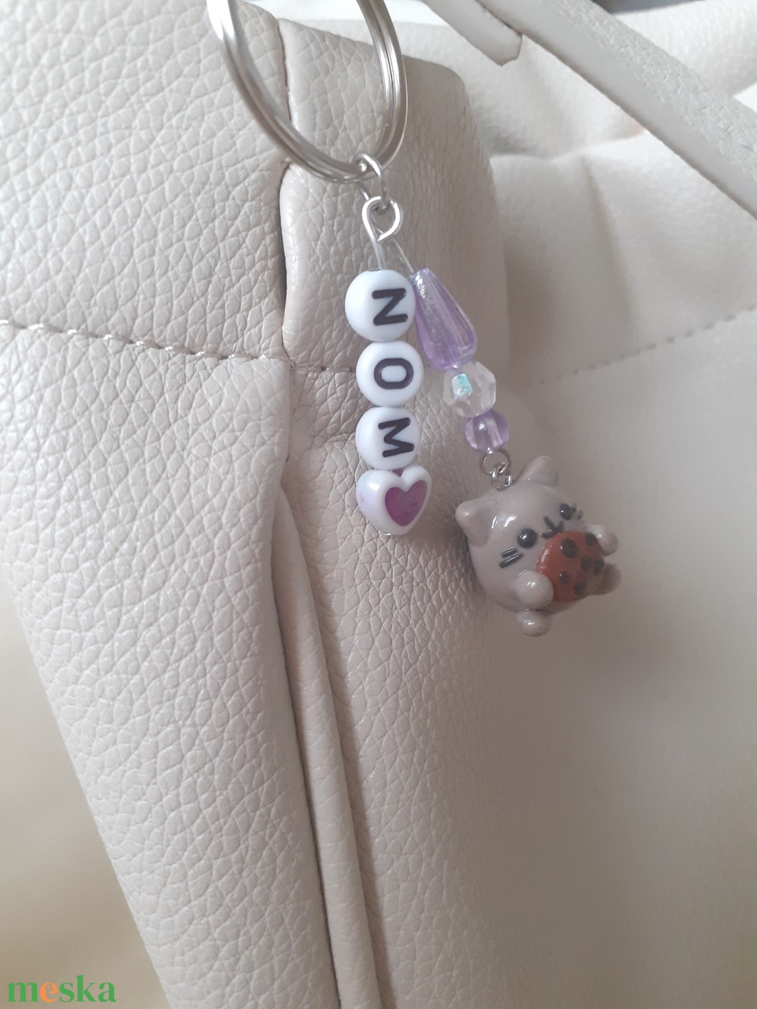 � Kekszes Pusheen charm kulcstartó - táska & tok - kulcstartó & táskadísz - táskadísz - Meska.hu