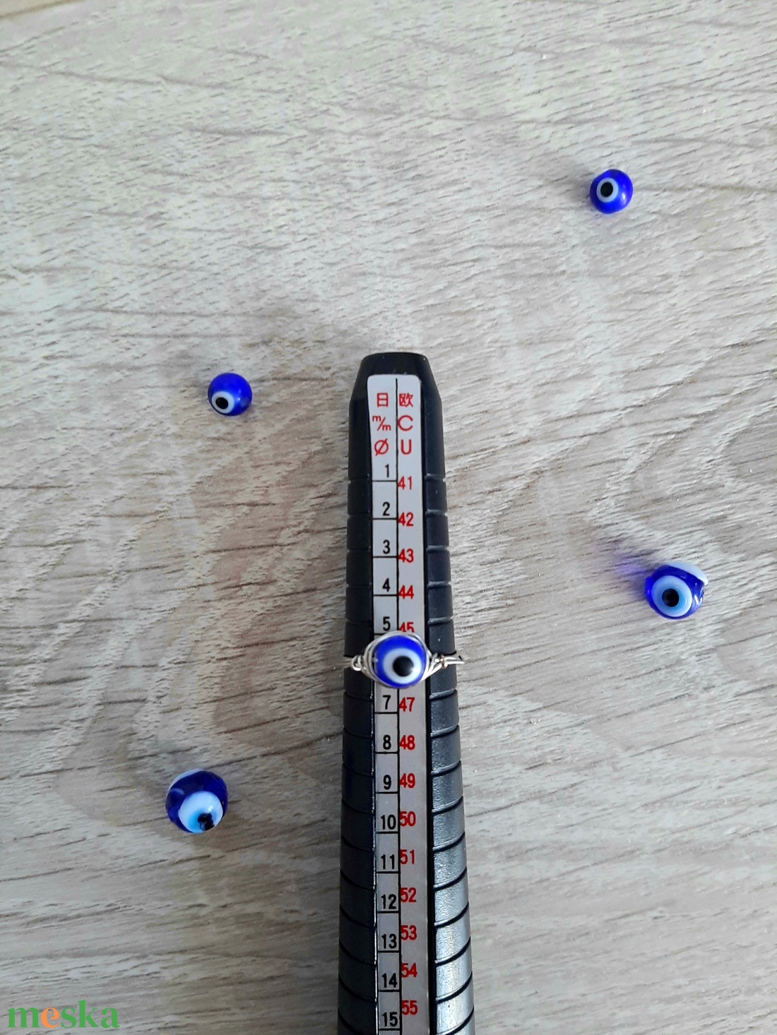 Evil eye gyöngyös gyűrű dróttal - ékszer - gyűrű - gyöngyös gyűrű - Meska.hu Evil eye gyöngyös gyűrű dróttal - ékszer - gyűrű - gyöngyös gyűrű - Meska.hu