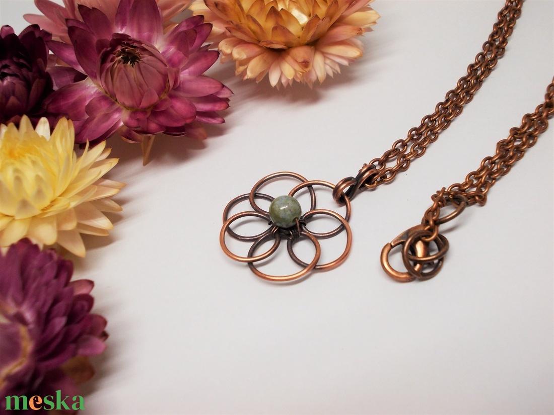 Flower of Life réz nyaklánc - ékszer - nyaklánc - medálos nyaklánc - Meska.hu