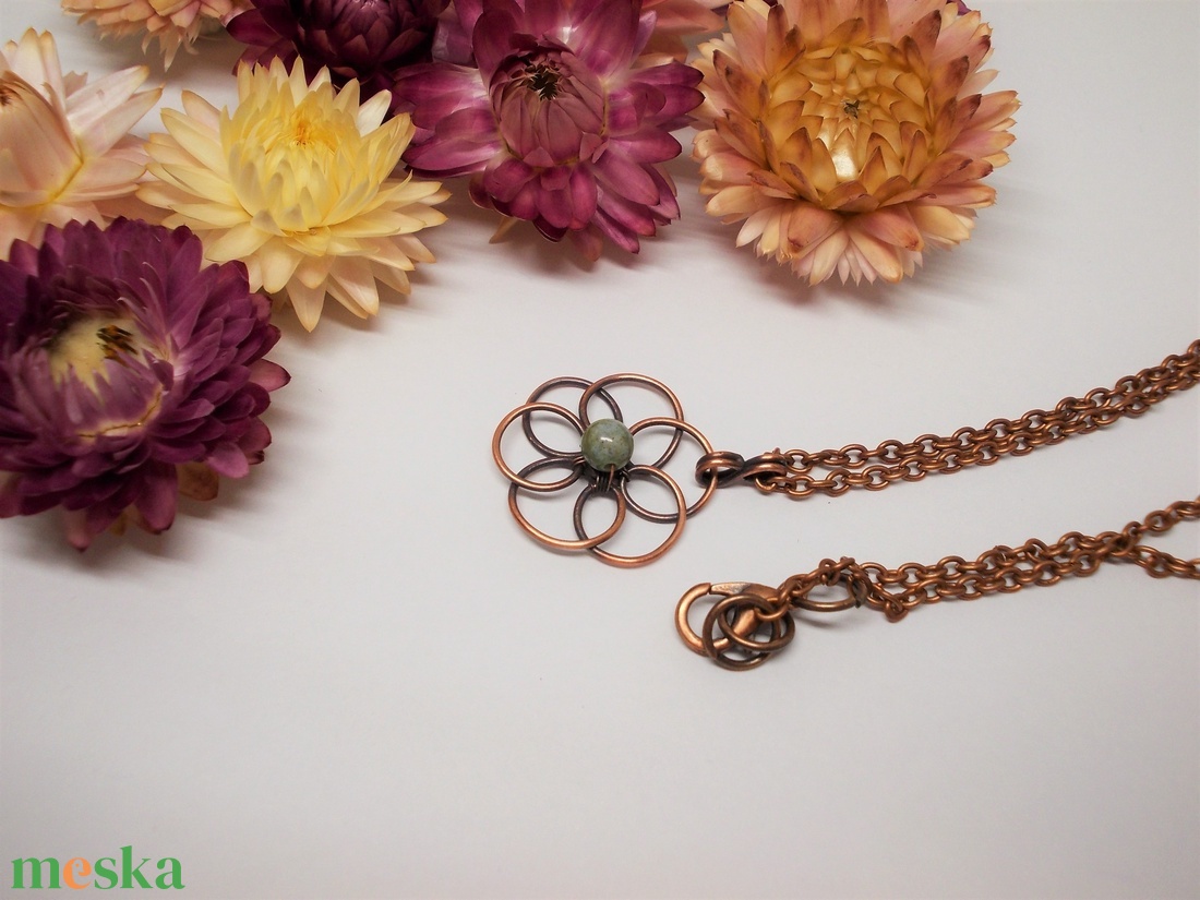 Flower of Life réz nyaklánc - ékszer - nyaklánc - medálos nyaklánc - Meska.hu