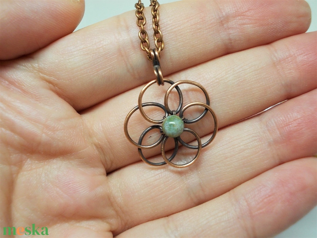 Flower of Life réz nyaklánc - ékszer - nyaklánc - medálos nyaklánc - Meska.hu