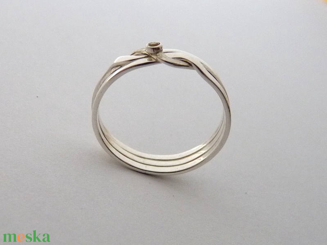 Köves (citrin) 3-as ördöglakat gyűrű - ékszer - gyűrű - fonódó gyűrű - Meska.hu