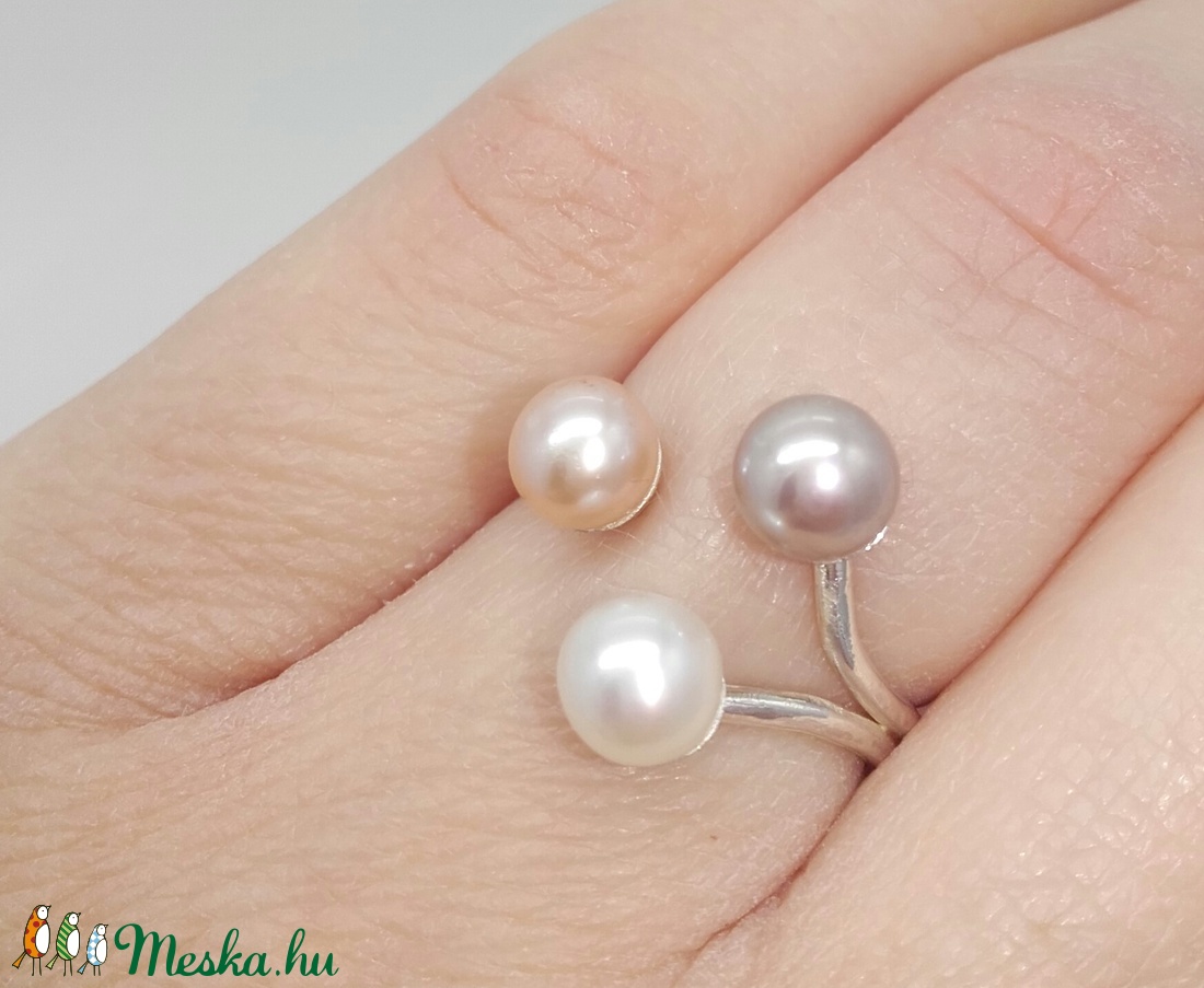 Gyöngyözön gyűrű  - ékszer - gyűrű - gyöngyös gyűrű - Meska.hu