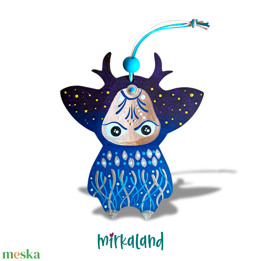 Lunava  az Éjcsend Őrzője  12 cm  kézzel festett fafigura - otthon & életmód - dekoráció - fali és függő dekoráció - függődísz - Meska.hu