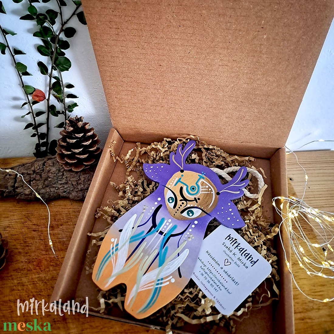 Avala  a Hajnali Figyelő  18 cm  kézzel festett fafigura - otthon & életmód - dekoráció - fali és függő dekoráció - függődísz - Meska.hu