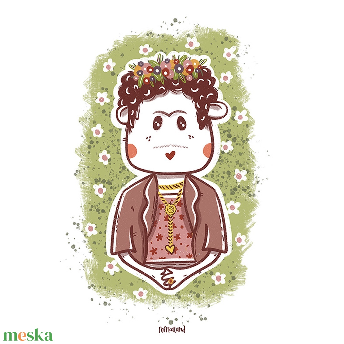 Frida Kahlo ihlette művészi nyomat - művészet - grafika & illusztráció - digitális - Meska.hu