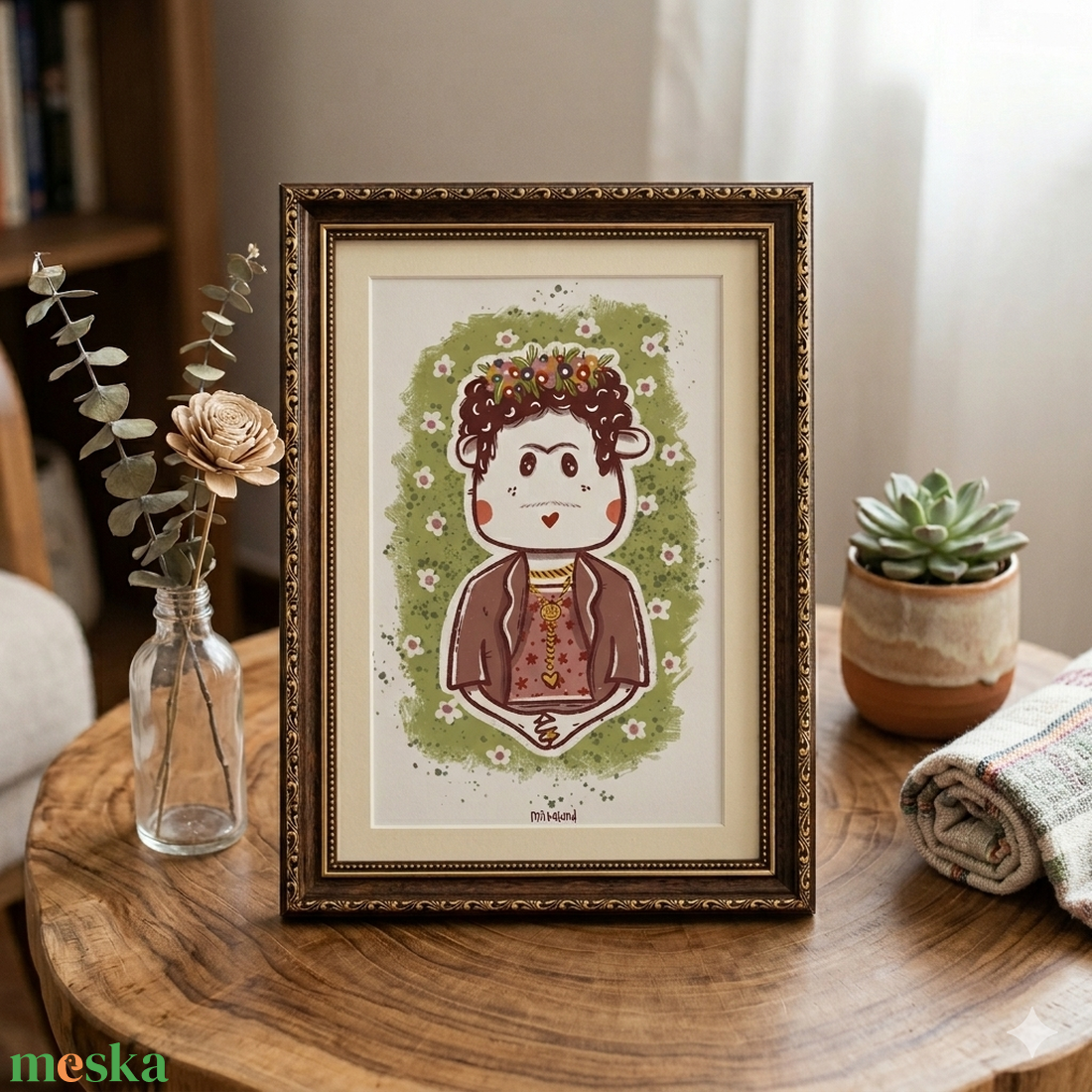 Frida Kahlo ihlette művészi nyomat - művészet - grafika & illusztráció - digitális - Meska.hu