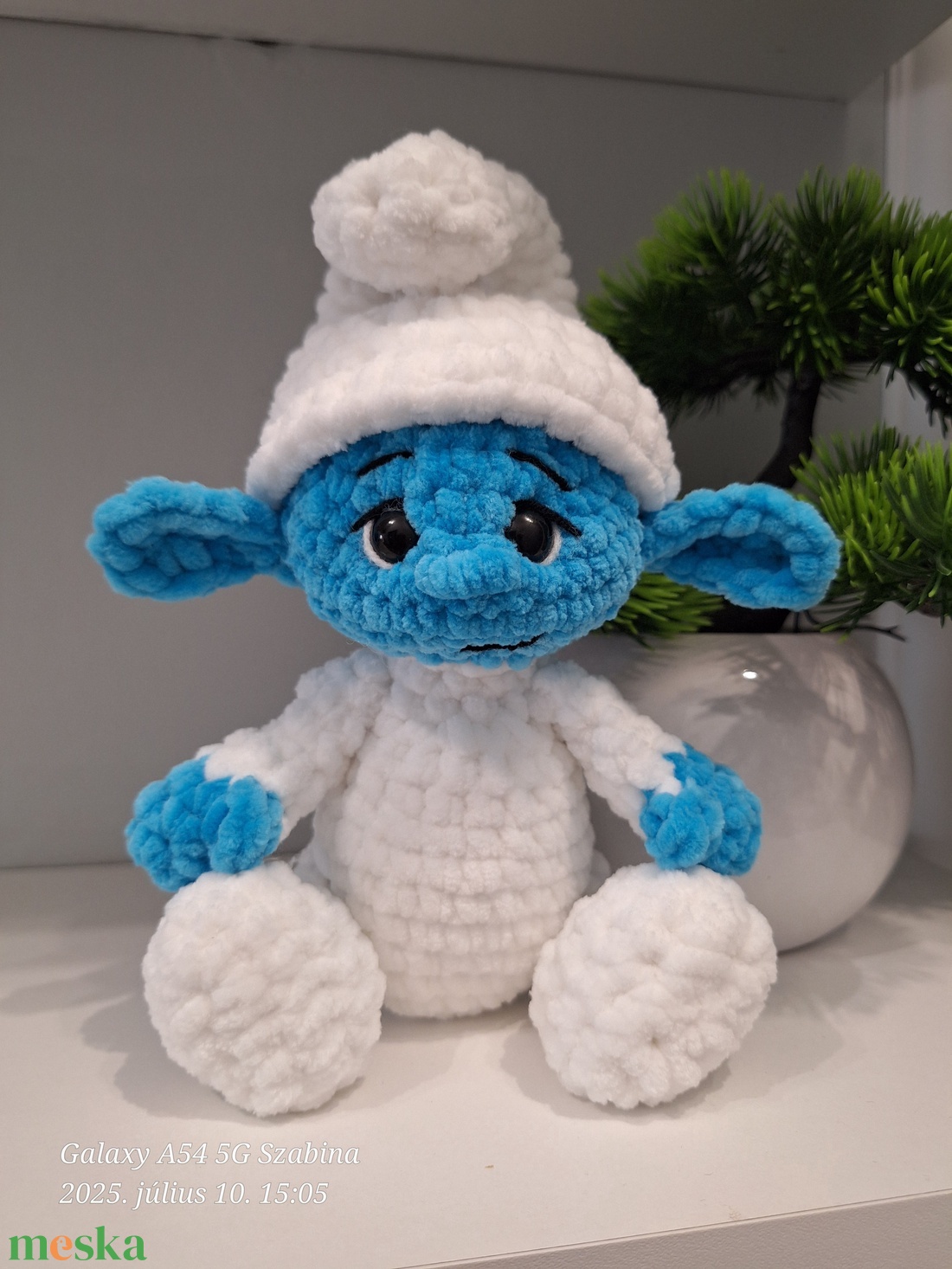 Horgolt Hupikék Törpike - játék & sport - plüssállat & játékfigura - manó - Meska.hu