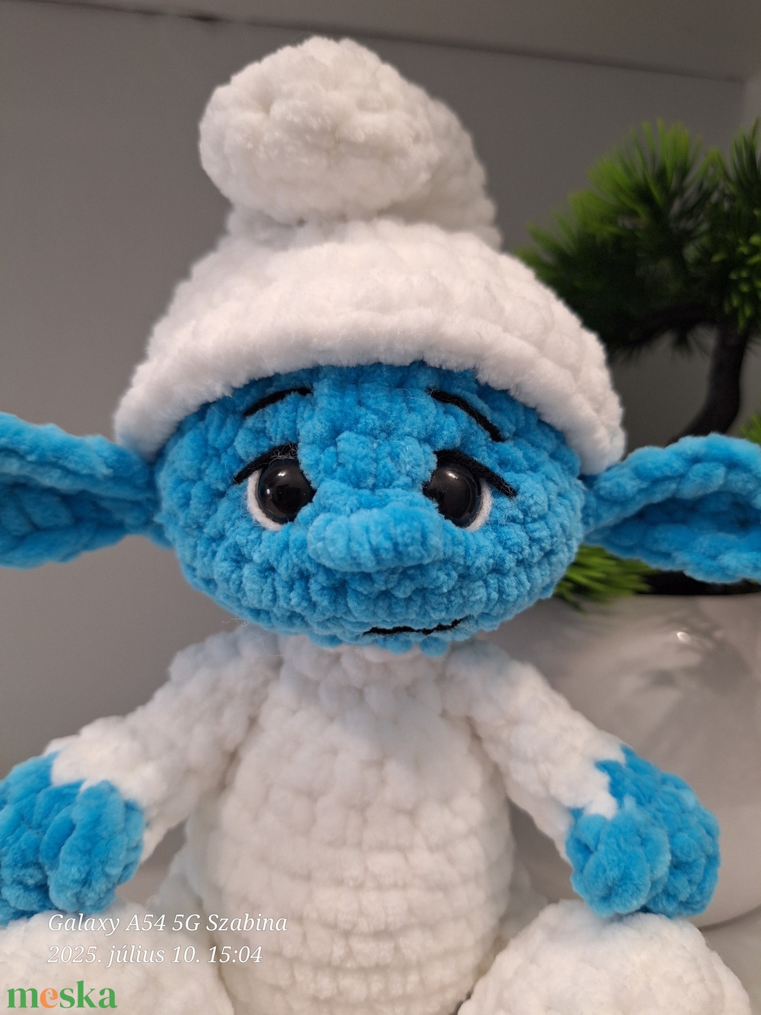 Horgolt Hupikék Törpike - játék & sport - plüssállat & játékfigura - manó - Meska.hu