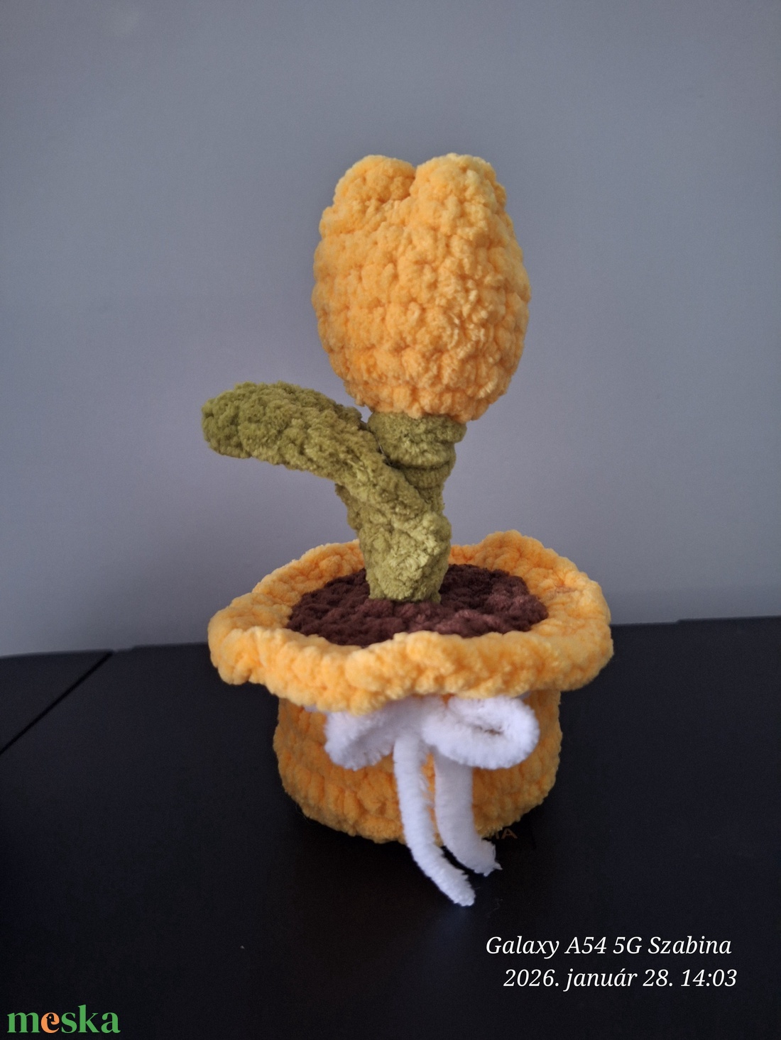 Horgolt tulipán cserépben - játék & sport - plüssállat & játékfigura - más figura - Meska.hu