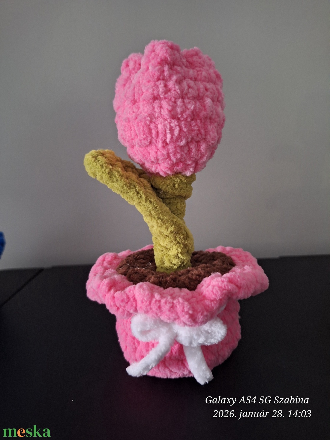 Horgolt tulipán cserépben - játék & sport - plüssállat & játékfigura - más figura - Meska.hu